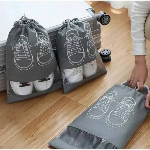 Sac depozitare incaltaminte pentru voiaj 27x36cm, Gri Sac depozitare incaltaminte pentru voiaj 27x36cm, Gri