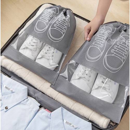 Sac depozitare incaltaminte pentru voiaj 27x36cm, Gri Sac depozitare incaltaminte pentru voiaj 27x36cm, Gri