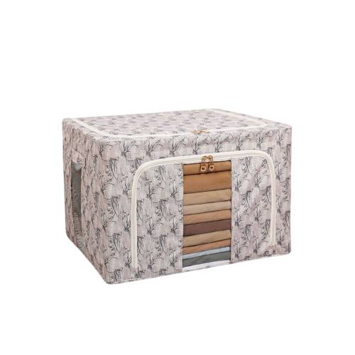 Cutie depozitare pliabila imprimeu Bambus Galben, 66L