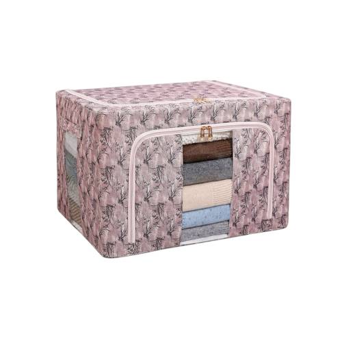 Cutie depozitare pliabila Roz model Bambus, 66L