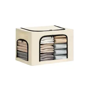 Cutie depozitare pliabila 38L Bej, 3 ferestre