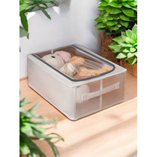 Cutie depozitare pliabila haine si incaltaminte 18l, Transparenta