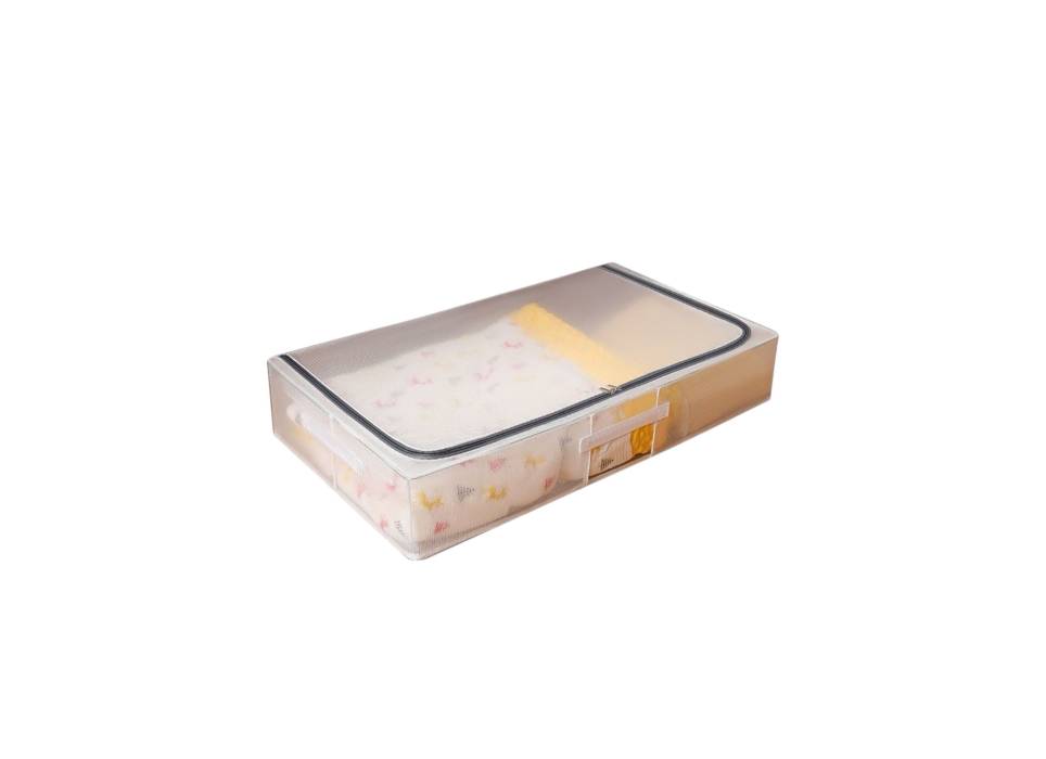 Cutie depozitare pliabila haine si incaltaminte 56l, Transparenta