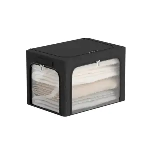 Cutie depozitare pliabila 38L Negru, 3 ferestre