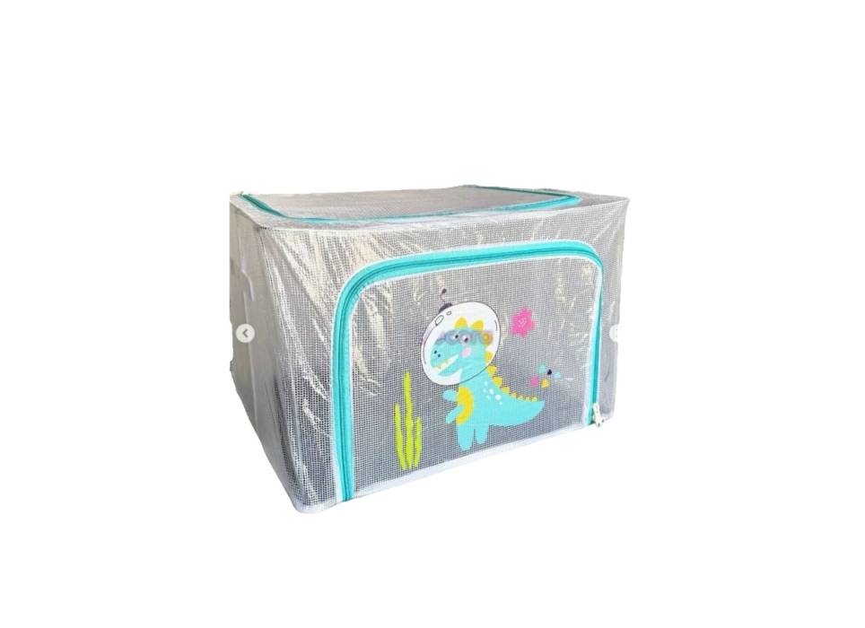 Cutie depozitare pliabila transparenta, model dinozaur, 66L Cutie depozitare pliabila transparenta, model dinozaur, 66L