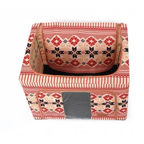 Cutie depozitare 100L cu fermoar, Motiv traditional, o fereastra