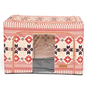 Cutie depozitare 100L cu fermoar, Motiv traditional, o fereastra