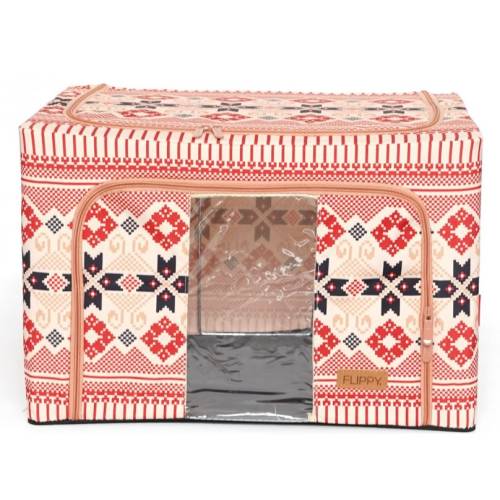 Cutie depozitare 100L cu fermoar, Motiv traditional, o fereastra