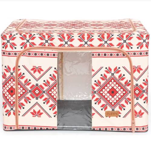 Cutie depozitare pliabila 100L, Motiv traditional, o fereastra Cutie depozitare pliabila 100L, Motiv traditional, o fereastra