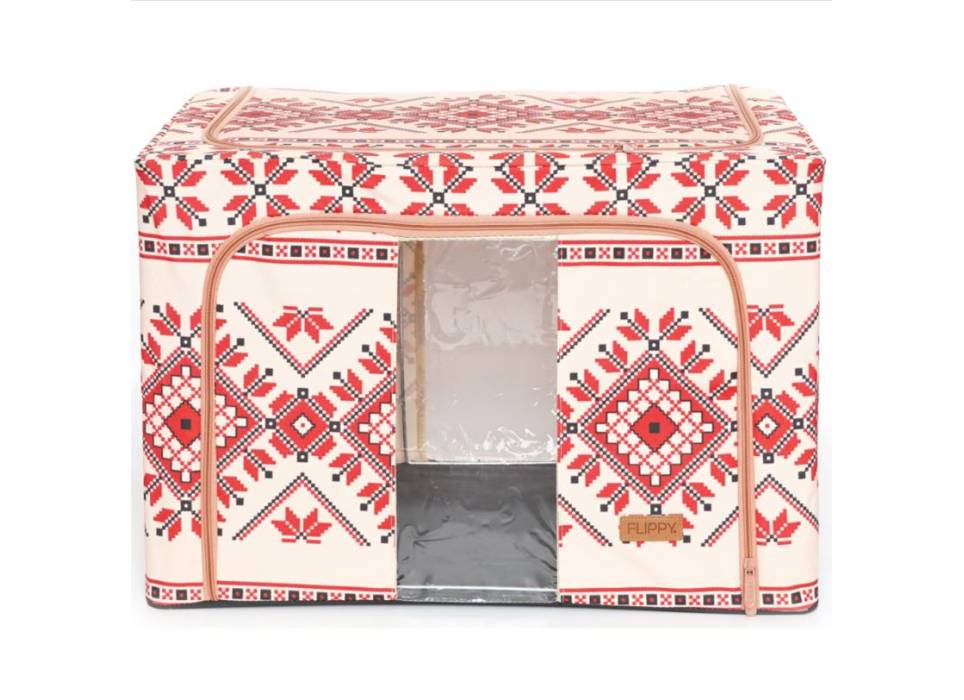 Cutie depozitare pliabila 100L, Motiv traditional, o fereastra