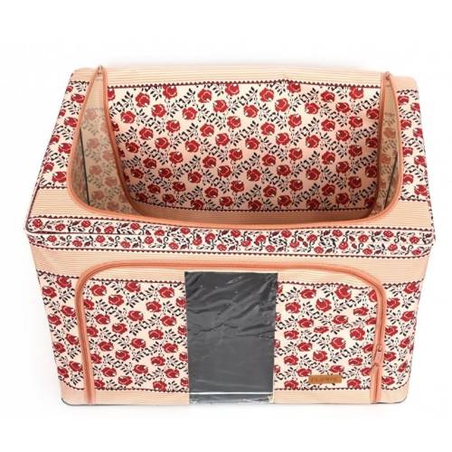 Cutie depozitare 100L cu fermoar, Motiv traditional, o fereastra Cutie depozitare 100L cu fermoar, Motiv traditional, o fereastra