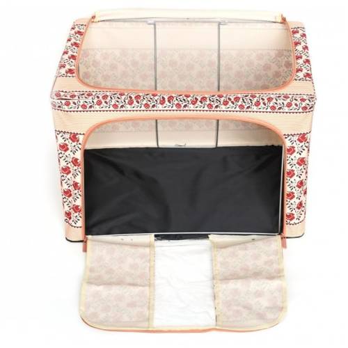 Cutie depozitare 100L cu fermoar, Motiv traditional, o fereastra Cutie depozitare 100L cu fermoar, Motiv traditional, o fereastra