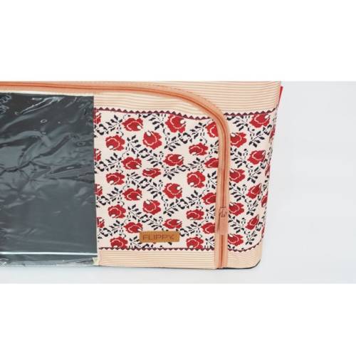 Cutie depozitare 100L cu fermoar, Motiv traditional, o fereastra Cutie depozitare 100L cu fermoar, Motiv traditional, o fereastra