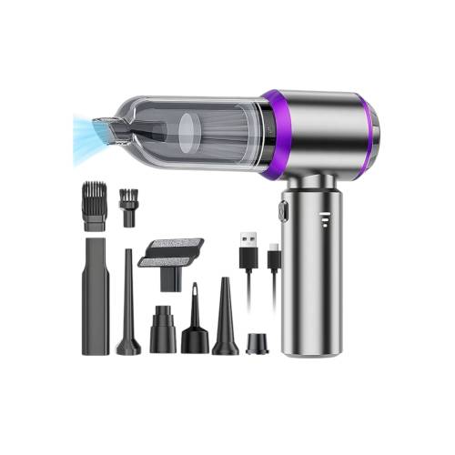 Aspirator portabil auto pentru casa si masina, Argintiu Mov