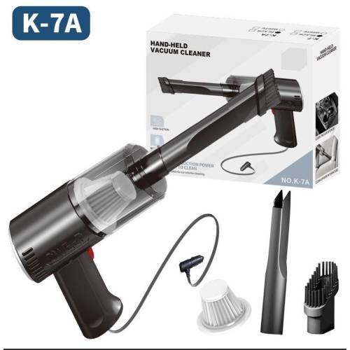 Aspirator portabil pentru masina tip pistol Negru, cablu auto