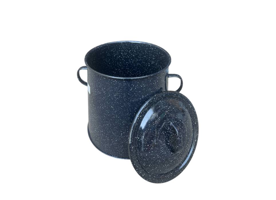 Bidon untura/ garnita emailata cu manere si capac, 10 L