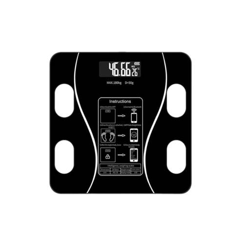 Cantar electronic de baie cu aplicatie smart, Negru, 26x26cm Cantar electronic de baie cu aplicatie smart, Negru, 26x26cm