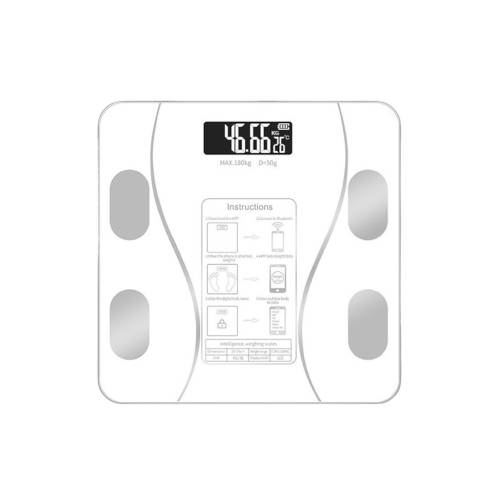 Cantar electronic de baie cu aplicatie smart, Alb, 26x26cm Cantar electronic de baie cu aplicatie smart, Alb, 26x26cm