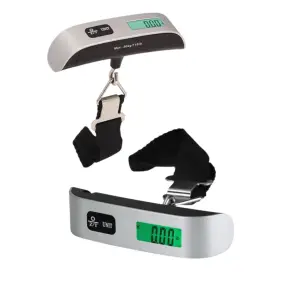 Cantar portabil digital de mana pentru bagaje, Alb-negru