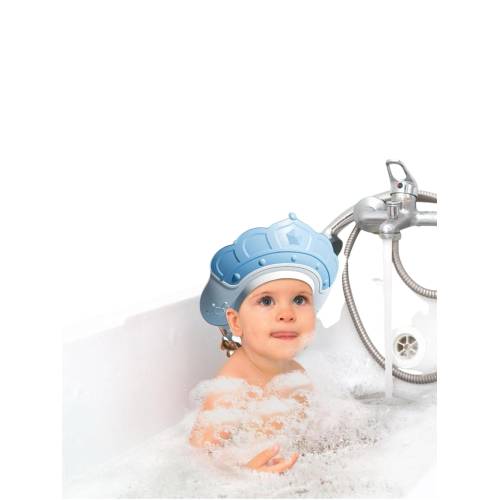 Casca de protectie copii pentru dus, model coroana, Albastru