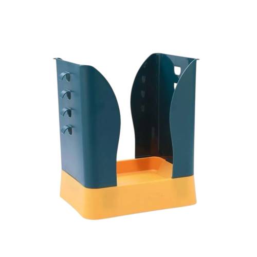 Cos de gunoi extensibil 21x25x17cm, Albastru/ Galben