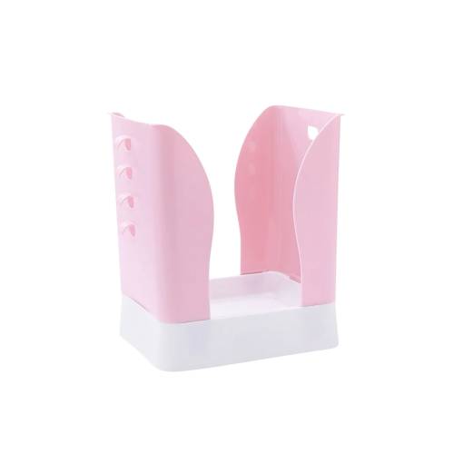 Cos de gunoi extensibil 21x25x17cm, Alb / Roz