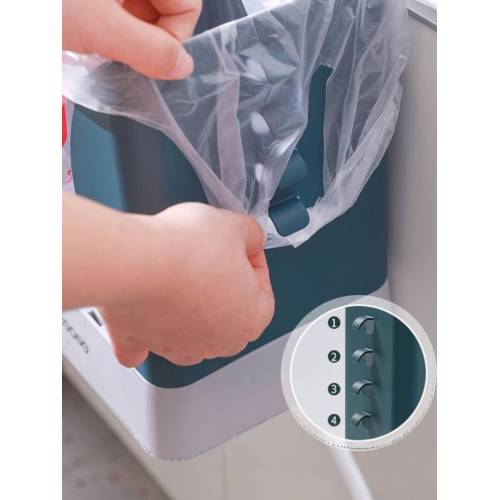 Cos de gunoi extensibil 21x25x17cm, Albastru/ Gri Cos de gunoi extensibil 21x25x17cm, Albastru/ Gri