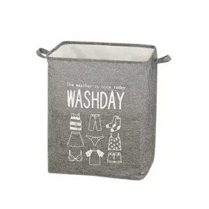 Cos de rufe pliabil Gri cu imprimeu, 72L