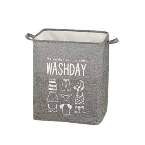 Cos de rufe pliabil Gri cu imprimeu, 72L