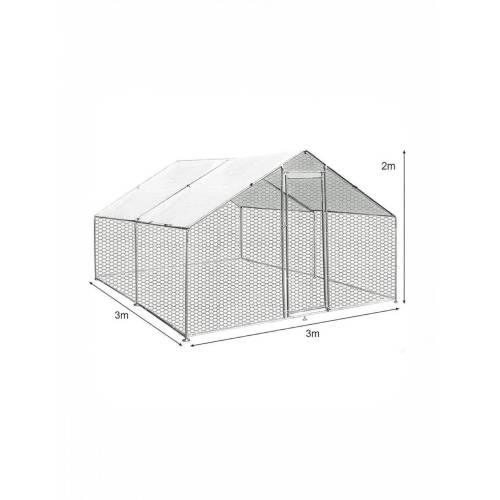 Cotet, tarc pasari otel galvanizat 3x3x2m