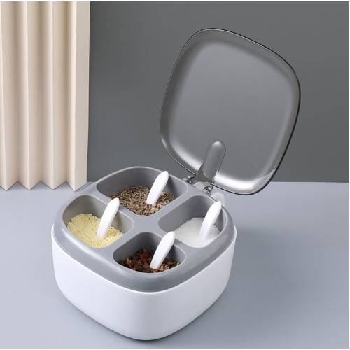 Cutie alimente plastic 4 compartimente Alb