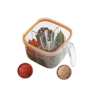 Cutie alimente plastic 5 compartimente Portocaliu