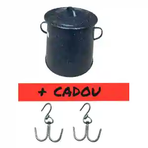 Garnita emailata, bidon untura 20l + 2 carlig macelarie cadou