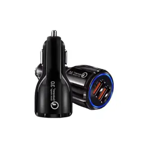 Incarcator auto dublu USB incarcare rapida, Negru
