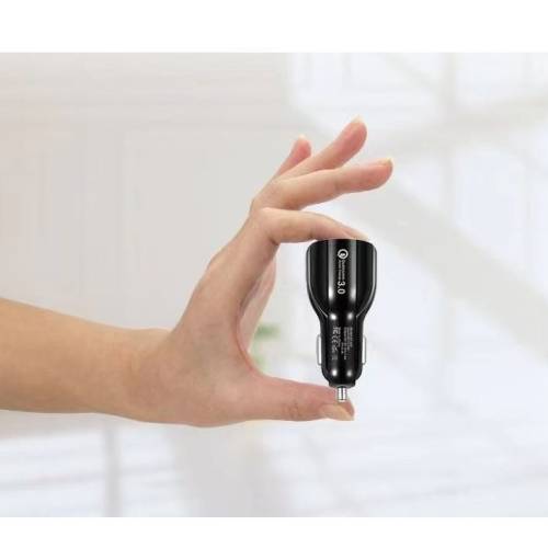 Incarcator auto dublu USB incarcare rapida, Negru