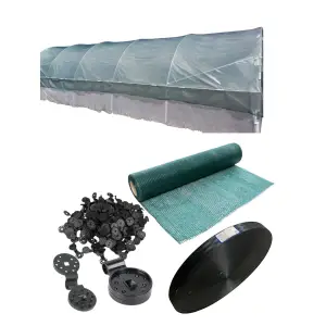 Plasă umbrire 4 x 10m, 40% cu accesorii - kit protectie solara