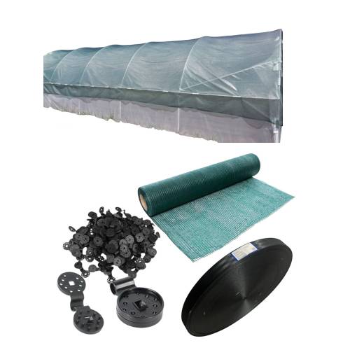 Plasă umbrire 8 x 20m, 40% cu accesorii - kit protectie solara