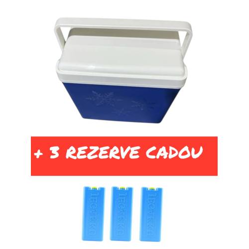 Lada frigorifica 24 L pentru plaja, camping + 3 rezerve cadou