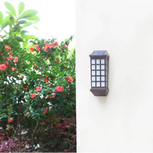 Lampa solara de perete tip Felinar 23x9cm, Alb cald