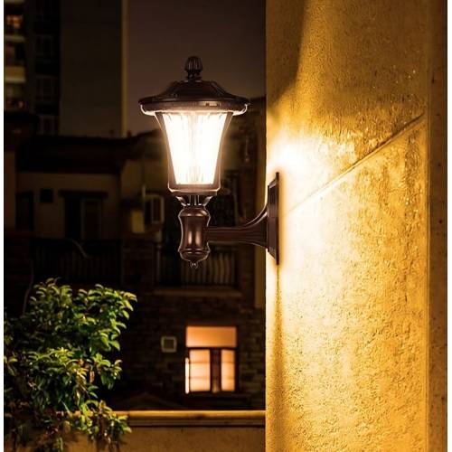 Lampa solara de perete tip Felinar, Alb rece