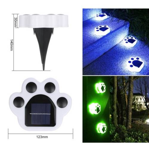 Lampa solara gazon gradina, tip laba de urs, Multicolor