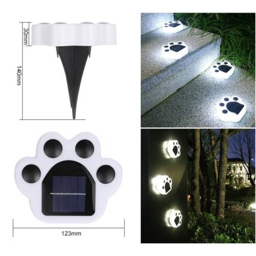 Lampa solara gazon, gradina tip laba de urs, Alb rece