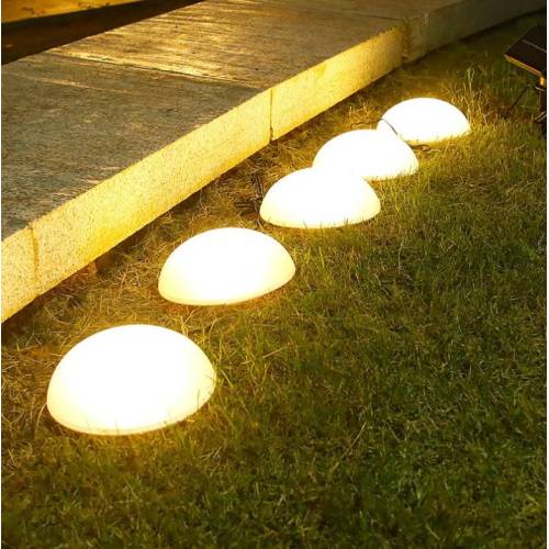 Lampa solara gradina, decoratiune ciuperca 5 buc, Alb cald