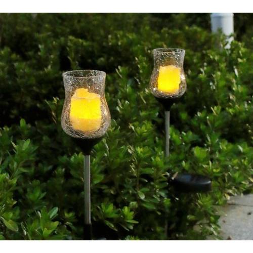 Lampa solara tip Lalea 55cm, Alb cald