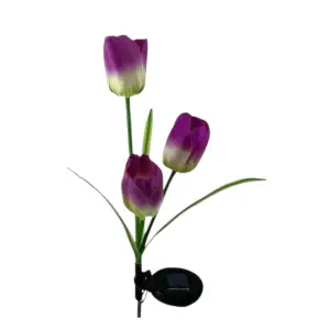 Lampa solara Lalea cu 3 flori, 78cm