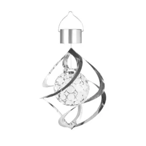 Lampa solara led spirala tip glob de cristal, multicolor