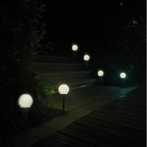 Lampa solara sferica tip Glob, Alb cald