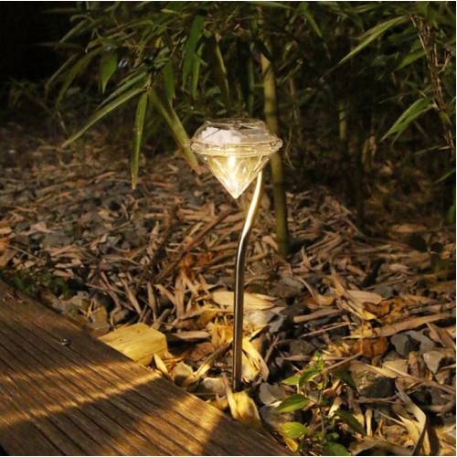 Lampa solara tip diamant 30cm, Alb cald