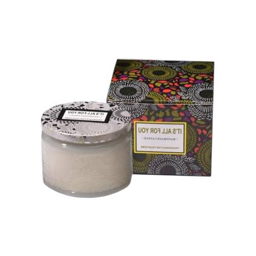 Lumanare parfumata, borcan alb, aroma de flori albe