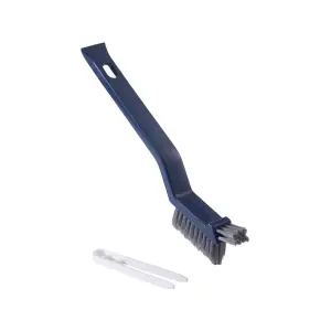 Perie 3 in 1 de curatat podele, rosturi si scame 28cm, Albastru